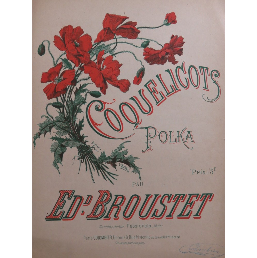 BROUSTET Edouard Coquelicots Piano ca1888