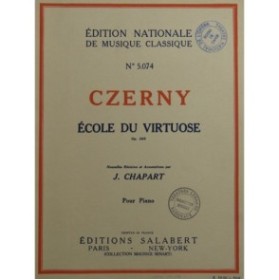 CZERNY Charles École du Virtuose op 365 Piano