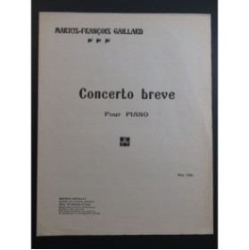 GAILLARD Marius-François Concerto Brève Piano