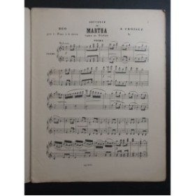 CROISEZ Alexandre Souvenir de Martha Flotow Piano 4 mains ca1896