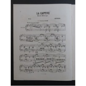 KÜCKEN Friedrich La Captive Mélodie Hébraïque Piano ca1880