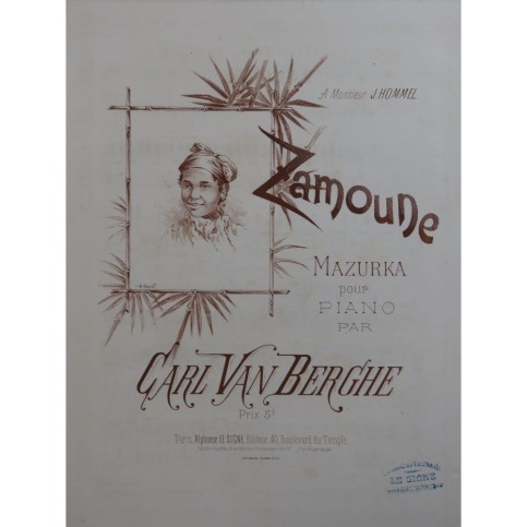 VAN BERGHE Carl Zamoune Piano ca1890