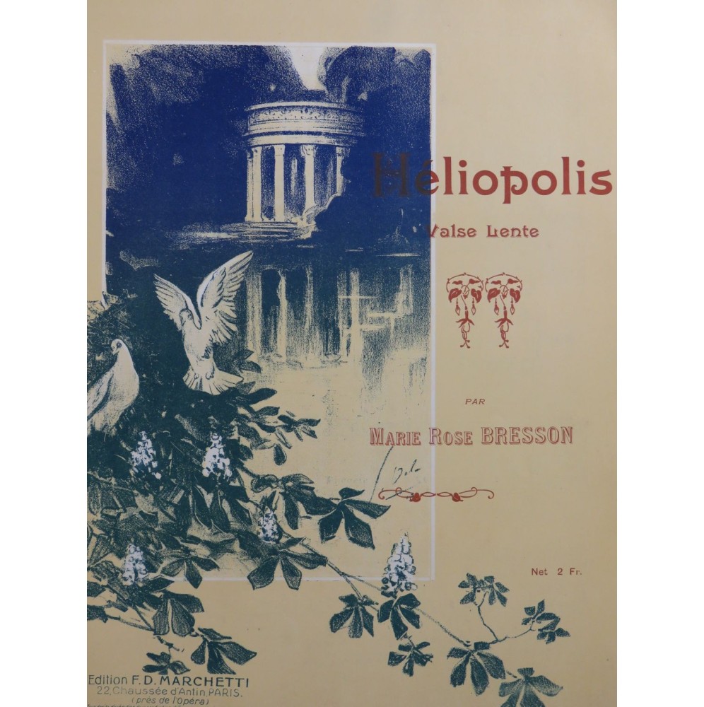 BRESSON Marie Rose Héliopolis Piano 1913