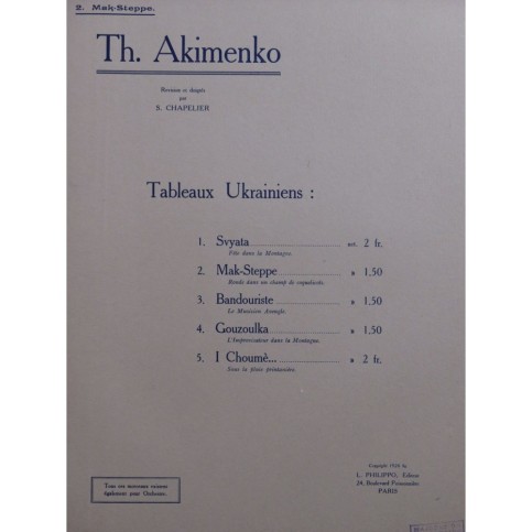 AKIMENKO Th. Mak-Steppe Piano 1926