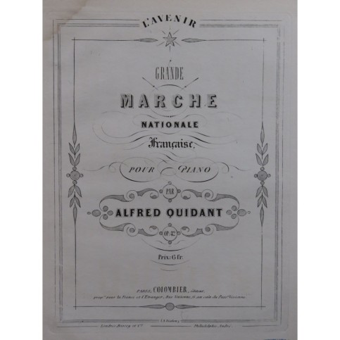 QUIDANT Alfred L'Avenir Piano ca1856