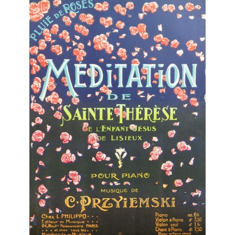 PRZYIEMSKI C. Méditation de Sainte Thérèse Violon Piano ca1920