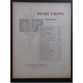 TAUPIN Henri Floréal Chant Piano