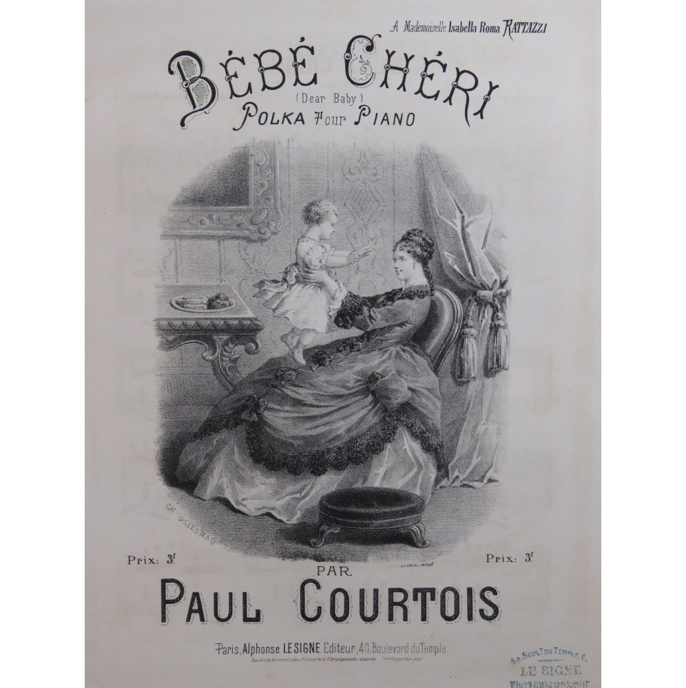COURTOIS Paul Bébé Chéri Piano ca1880