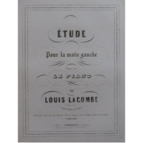 LACOMBE Louis Étude pour la main gauche Piano ca1845