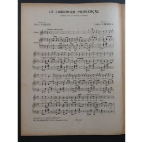 CREMIEUX Octave Le Jardinier Provençal Chant Piano 1924