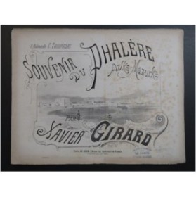 GIRARD Xavier Souvenir du Phalère Polka Mazurka Piano ca1876