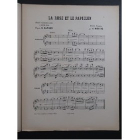 MORITZ Carl La Rose et le Papillon Valse Piano 4 mains ca1890