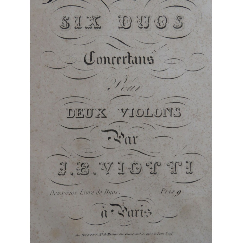 VIOTTI J. B. Six Duos Concertants pour deux Violons ca1810