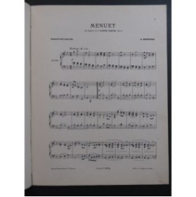 SAINT-SAËNS Camille Menuet du Septuor Piano ca1882