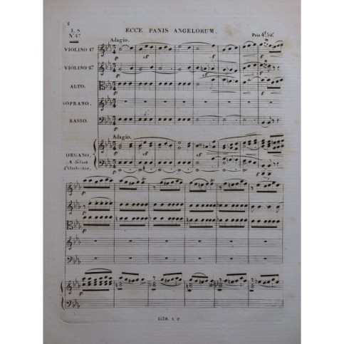 NAUDÉ Ecce Panis Motet Chant Orchestre ou Orgue XIXe