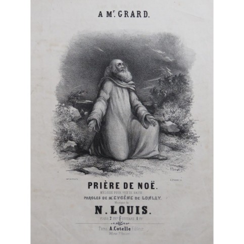 LOUIS N. Prière de Noë Chant Piano ca1840