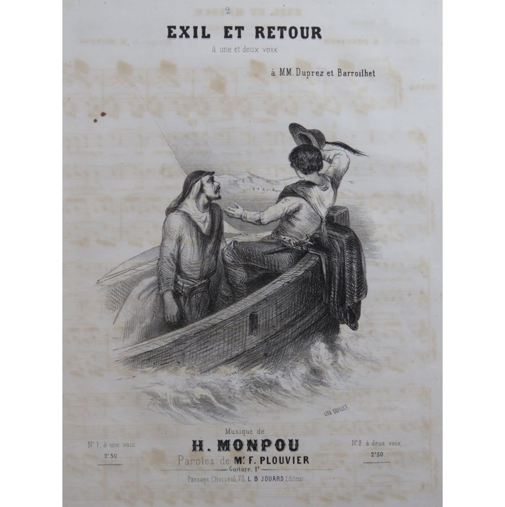 MONPOU Hippolyte Exil et Retour Chant Piano ca1840