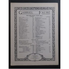 FAURÉ Gabriel Thème et Variations Piano