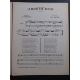 HENRION Paul Le Procès d'un Moineau Chant Piano ca1880