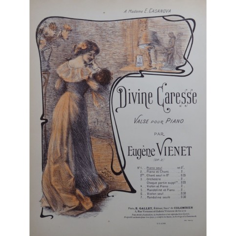 VIENET Eugène Divine Caresse Piano ca1905