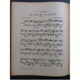 FILIPOTTO C. Q. El Gaucho Benigno Piano 1921