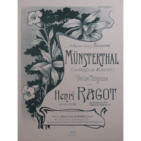 RAGOT Henri Münsterthal Piano ca1900