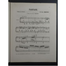HENRION Paul Fanfare Piano ca1880