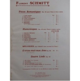 SCHMITT Florent Souvenir Piano 1912