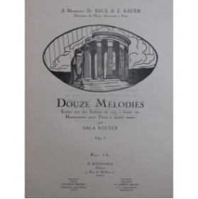 REUTER Saga Douze Mélodies Piano 4 mains 1923