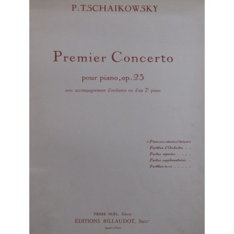 TSCHAIKOWSKY P. I. Concerto No 1 pour 2 Pianos à 4 mains