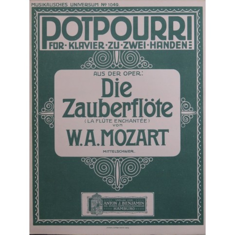 MOZART W. A. Die Zauberflöte Potpourri Piano