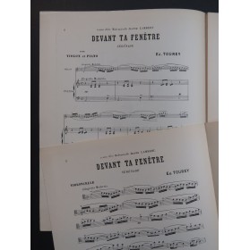 TOUREY Ed. Devant ta Fenêtre Sérénade Piano Violoncelle ca1895