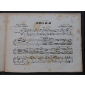TEDESCO Emile Camées Valse Piano 4 mains ca1870
