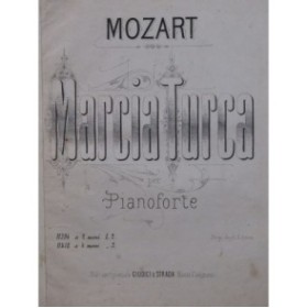 MOZART W. A. Marcia Turca Marche Turque Piano 4 mains ca1860