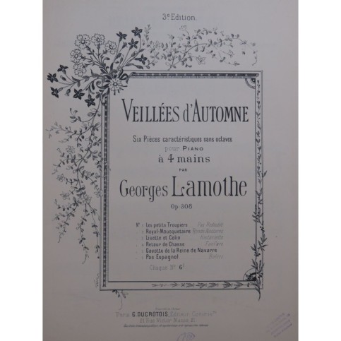 LAMOTHE Georges Lisette et Colin Piano 4 mains