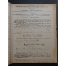 MAZAS F. Grande Méthode Complète de Violon 1ère Partie Violon 1937