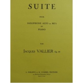 VALLIER Jacques Suite Piano Saxophone 1973