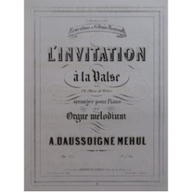 WEBER L'Invitation à la Valse Piano Orgue ca1859