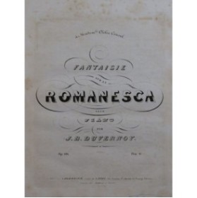 DUVERNOY J. B. Fantaisie sur la Romanesca op 101 Piano ca1840