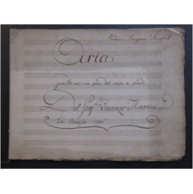 MARTINI Vincenzo La capricciosa corretta Aria Manuscrit Chant Orchestre ca1800