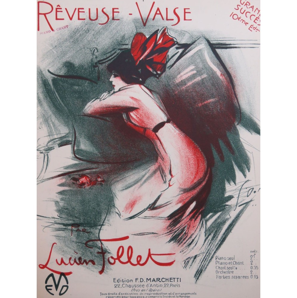 FOLLET Lucien Rêveuse Chant Piano 1912
