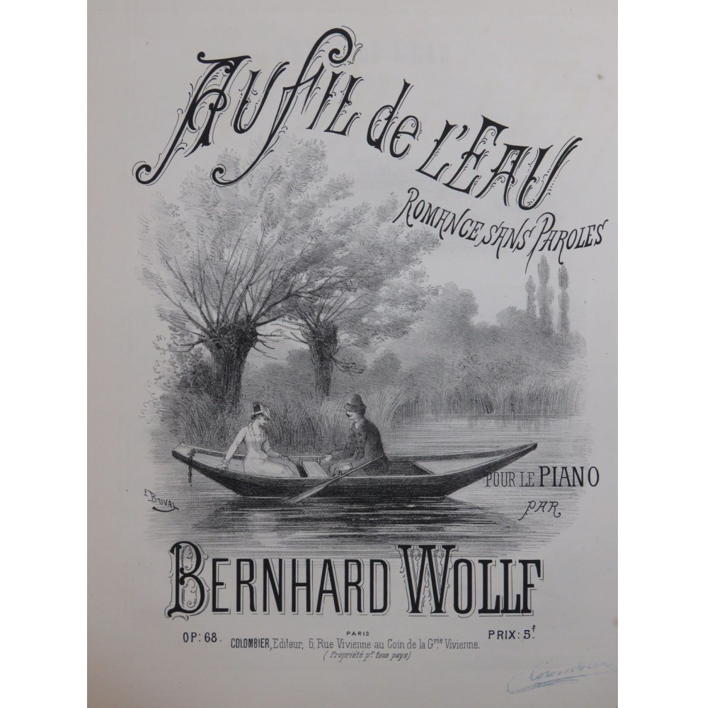 WOLFF Bernhard Au Fil de l'Eau Piano ca1884