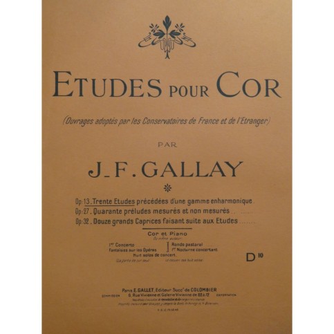 GALLAY Jean-François Trente Etudes op 13 Cor