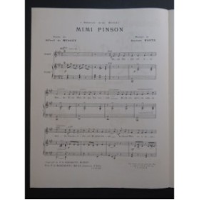BAUTZ Gustave Mimi Pinson Chant Piano 1914