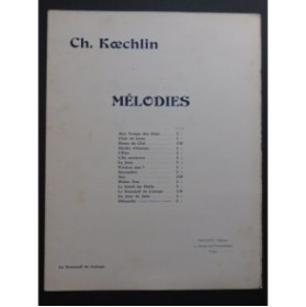 KOECHLIN Charles Le sommeil de Canope Chant Piano
