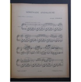 STRIMER Joseph Sérénade Andalouse Piano ca1925
