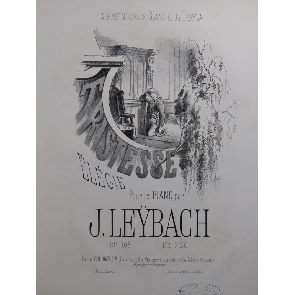 LEYBACH J. La Tristesse Piano ca1867