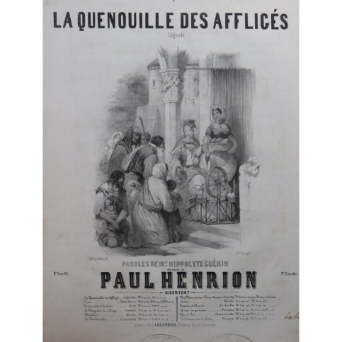 HENRION Paul La Quenouille des affligés Chant Piano 1847