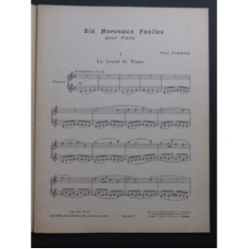 PIERNÉ Paul Six Morceaux faciles Piano 1938