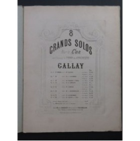 GALLAY Jean-François Solo No 1 op 5 Piano Cor ca1890